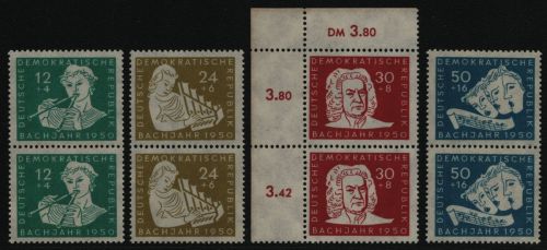 DDR 1950 - Mi-Nr. 256-259 ** - MNH - Paar - senkrecht