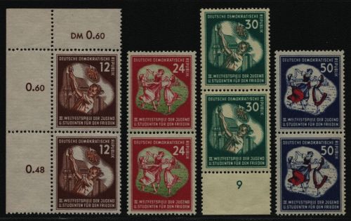 DDR 1951 - Mi-Nr. 289-292 ** - MNH - Paar - senkrecht