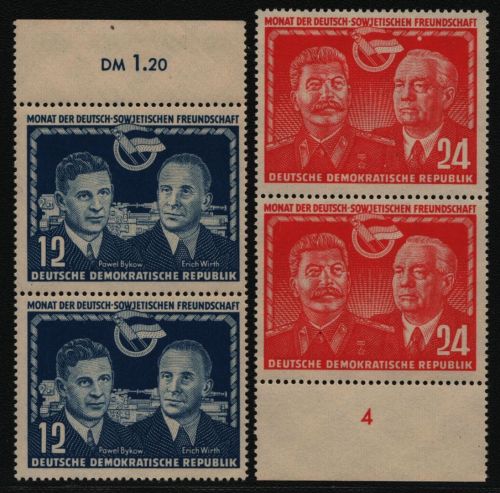DDR 1951 - Mi-Nr. 296-297 ** - MNH - Paar - senkrecht