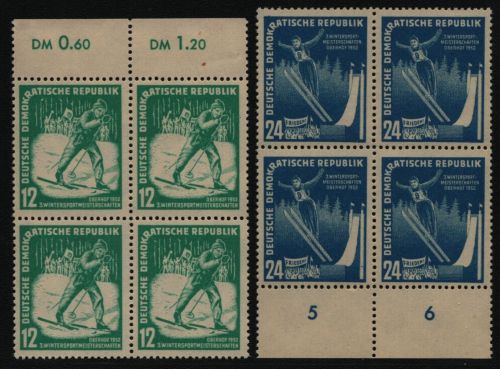 DDR 1952 - Mi-Nr. 298-299 ** - MNH - Viererblock