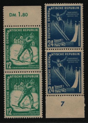 DDR 1952 - Mi-Nr. 298-299 ** - MNH - Paar - senkrecht