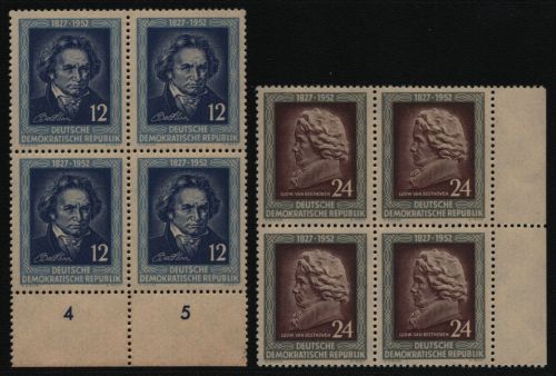 DDR 1952 - Mi-Nr. 300-301 ** - MNH - Viererblock