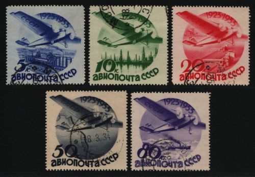 Russia / Sowjetunion 1934 - Mi-Nr. 462-466 Z gest / used - ohne WZ (3)