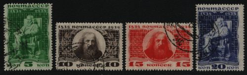 Russia / Sowjetunion 1934 - Mi-Nr. 476-479 gest / used - Mendelejew (V)