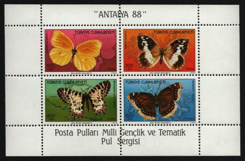 Türkei 1988 - Mi-Nr. Block 26 ** - MNH - Schmetterlinge / Butterflies