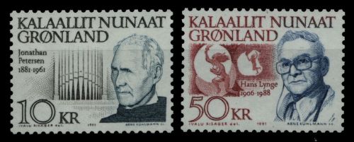 Grönland 1991 - Mi-Nr. 221-222 ** - MNH - Persönlichkeiten / Famous people