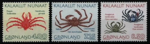 Grönland 1993 - Mi-Nr. 231-233 mit 232 I ** - MNH - Krabben / Crabs