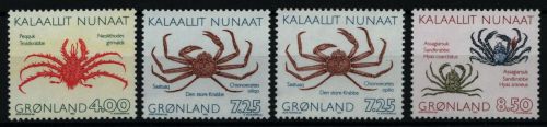 Grönland 1993 - Mi-Nr. 231-233 mit 232 I & II ** - MNH - Krabben / Crabs