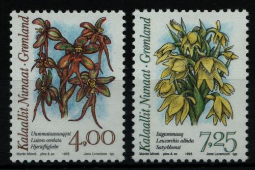 Grönland 1995 - Mi-Nr. 256-257 ** - MNH - Orchideen / Orchids