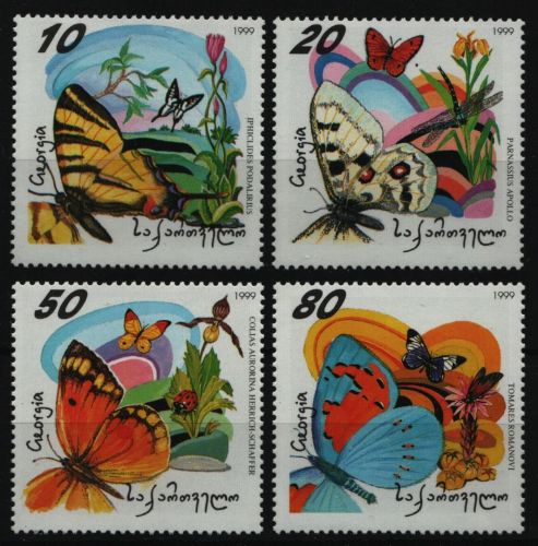 Georgien 1999 - Mi-Nr. 325-328 ** - MNH - Schmetterlinge / Butterflies