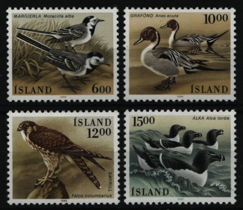 Island 1986 - Mi-Nr. 644-647 ** - MNH - Vögel / Birds