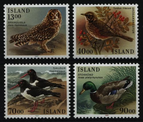 Island 1987 - Mi-Nr. 668-674 ** - MNH - Vögel / Birds