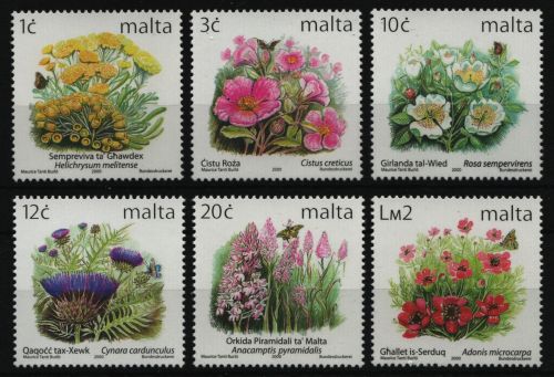 Malta 2000 - Mi-Nr. 1138-1143 IA ** - MNH - Blumen - Schmetterlinge