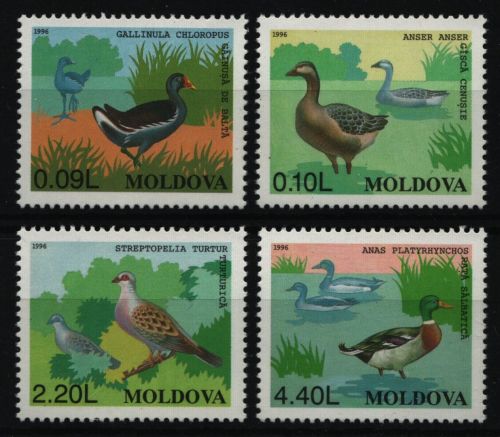 Moldawien 1996 - Mi-Nr. 205-208 ** - MNH - Vögel / Birds