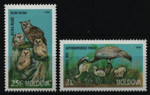 Moldawien 1998 - Mi-Nr. 295-296 ** - MNH - Vögel / Birds