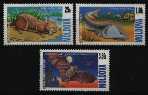 Moldawien 1999 - Mi-Nr. 337-339 ** - MNH - Wildtiere / Wild animals
