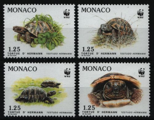 Monaco 1991 - Mi-Nr. 2046-2049 ** - MNH - einzeln - Schildkröten / Turtles