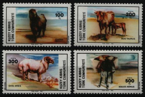 Türkisch Zypern 1985 - Mi-Nr. 162-165 ** - MNH - Bauernhoftiere / Farm animals