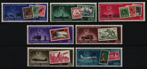 Togo 1963 - Mi-Nr. 356-362 A ** - MNH - Marke auf Marke