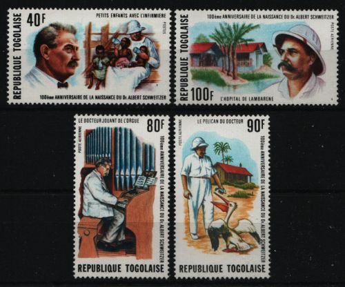 Togo 1975 - Mi-Nr. 1118-1121 A ** - MNH - Albert Schweitzer