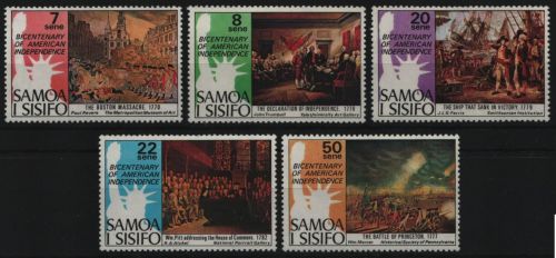 Samoa 1976 - Mi-Nr. 328-332 ** - MNH - 200 Jahre USA