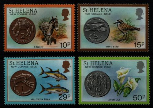 St. Helena 1984 - Mi-Nr. 406-409 ** - MNH - Münzen / Coins - Fauna