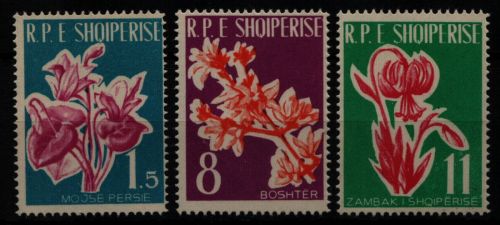 Albanien 1961 - Mi-Nr. 633-635 ** - MNH - Blumen / Flowers