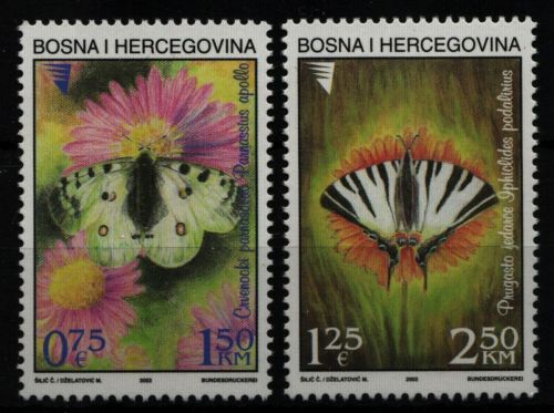 Bosnien und Herzegowina 2002 - Mi-Nr. 259-260 ** - MNH - Schmetterlinge