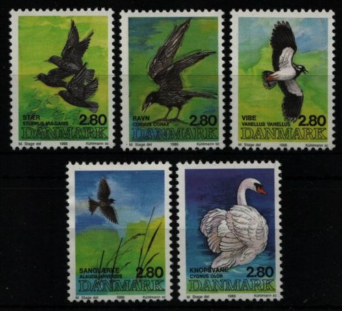 Dänemark 1986 - Mi-Nr. 872-876 ** - MNH - Vögel / Birds