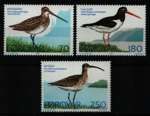 Färöer 1977 - Mi-Nr. 28-30 ** - MNH - Vögel / Birds