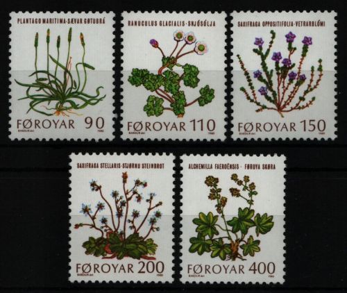 Färöer 1980 - Mi-Nr. 48-52 ** - MNH - Pflanzen / Plants