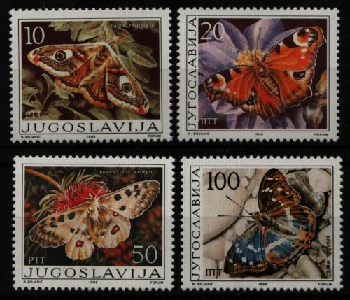 Jugoslawien 1986 - Mi-Nr. 2171-2174 ** - MNH - Schmetterlinge / Butterflies