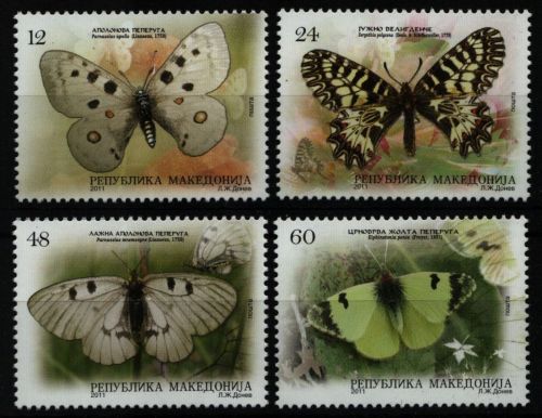 Makedonien 2011 - Mi-Nr. 614-617 ** - MNH - Schmetterlinge / Butterflies
