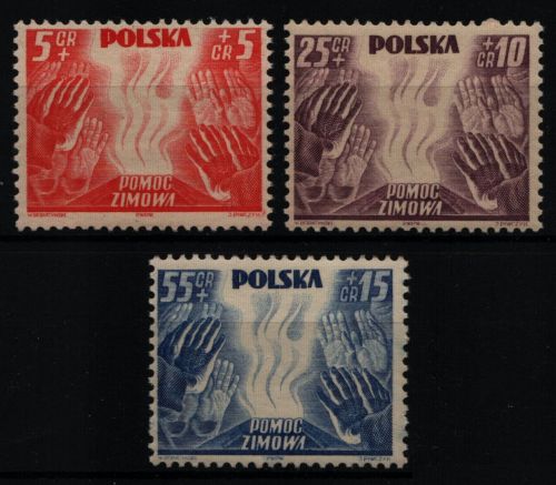 Polen 1938 - Mi-Nr. 348-350 ** - MNH - Winterhilfswerk