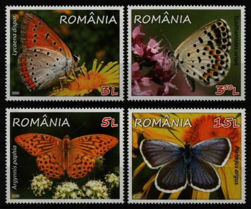 Rumänien 2016 - Mi-Nr. 7060-7063 ** - MNH - Schmetterlinge / Butterflies