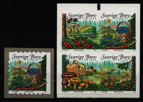 Schweden 2004 - Mi-Nr. 2412-2415 ** - MNH - Pilze - Schmetterlinge