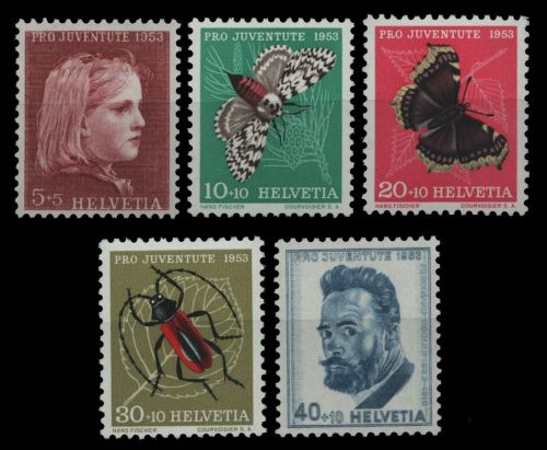 Schweiz 1953 - Mi-Nr. 588-592 ** - MNH - Schmetterlinge / Butterflies