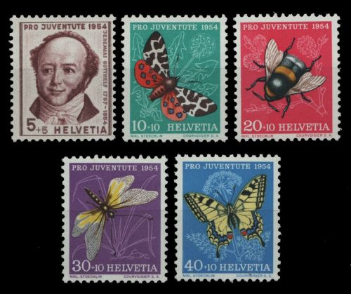 Schweiz 1954 - Mi-Nr. 602-606 ** - MNH - Schmetterlinge / Butterflies