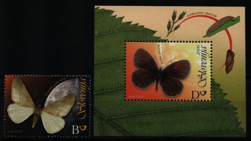 Slowenien 2006 - Mi-Nr. 581 & Block 26 ** - MNH - Schmetterlinge / Butterflies