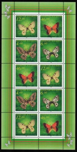 Kasachstan 1996 - Mi-Nr. 139-142 ** - MNH - ZD-KLB - Schmetterling / Butterflies