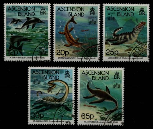 Ascension 1994 - Mi-Nr. 623-627 gest / used - Prähistorische Tiere