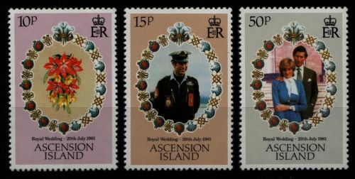 Ascension 1981 - Mi-Nr. 299-301 ** - MNH - Hochzeit Prinz Charles