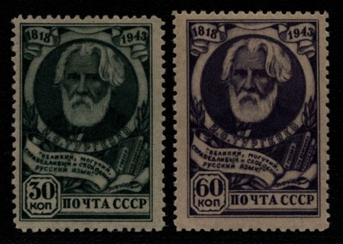 Russia / Sowjetunion 1943 - Mi-Nr. 883-884 ** - MNH - Turgenjew (II)