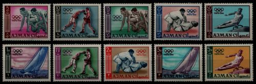 Ajman 1965 - Mi-Nr. 31-40 A ** - MNH - Olympia Tokio