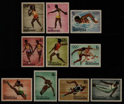 Burundi 1964 - Mi-Nr. 125-134 A ** - MNH - Olympia Tokio