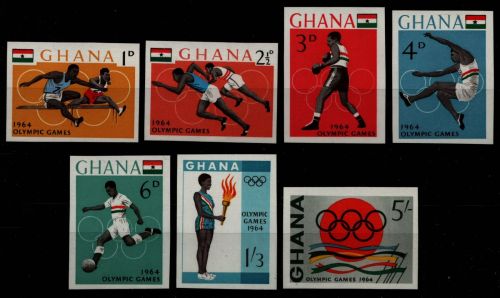 Ghana 1964 - Mi-Nr. 188-194 B ** - MNH - Olympia Tokio