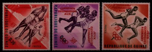 Guinea 1963 - Mi-Nr. 211-213 a ** - MNH - rot - Olympia