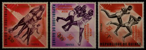 Guinea 1963 - Mi-Nr. 211-213 b ** - MNH - orange - Olympia