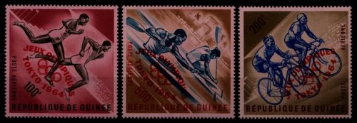 Guinea 1964 - Mi-Nr. 239-241 a ** - MNH - rot - Olympia Tokio