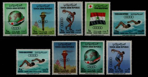 Jemen-Arabische Republik 1964 - Mi-Nr. 359-367 A ** - MNH - Olympia Tokio